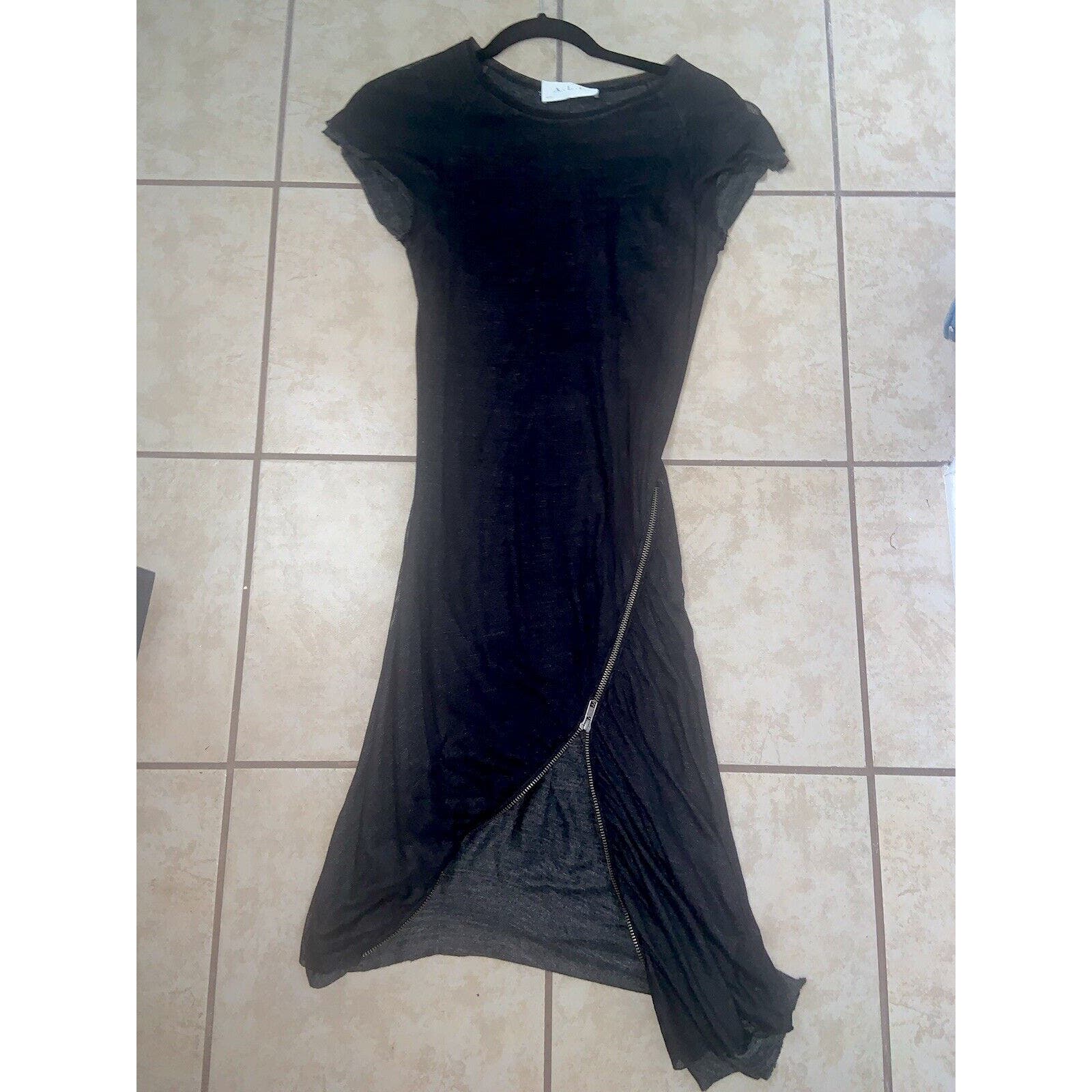 ALC indie Sleeze Goth Knit Zipper Shirt Dress 2010 MEDIUM