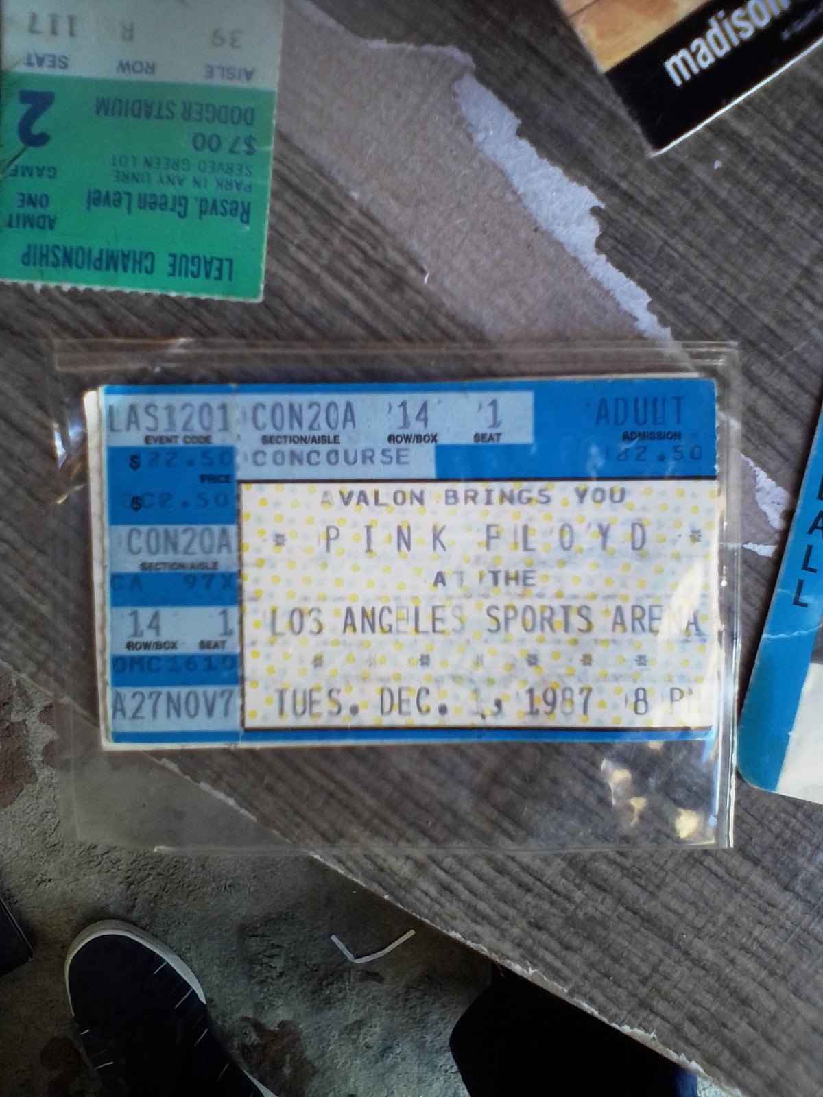 Pink floyd ticket stub