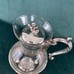 Vintage Glass and Silver Heated Teapot with Stand