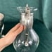 Vintage Glass and Silver Heated Teapot with Stand