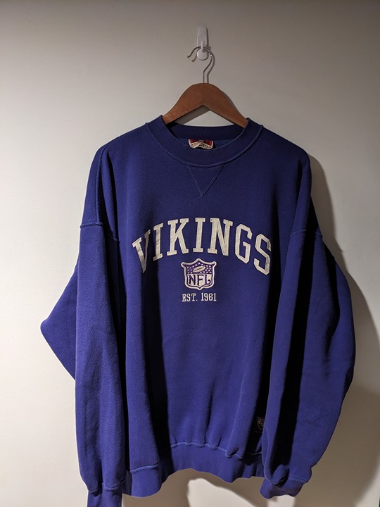 Vintage 90s Minnesota Vikings NFL Original Football Purple 4X-Large Sweatshirt