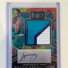2023 Amari Bailey panini select RC Tie Dye Prime Selections Patch Auto /25 Horne