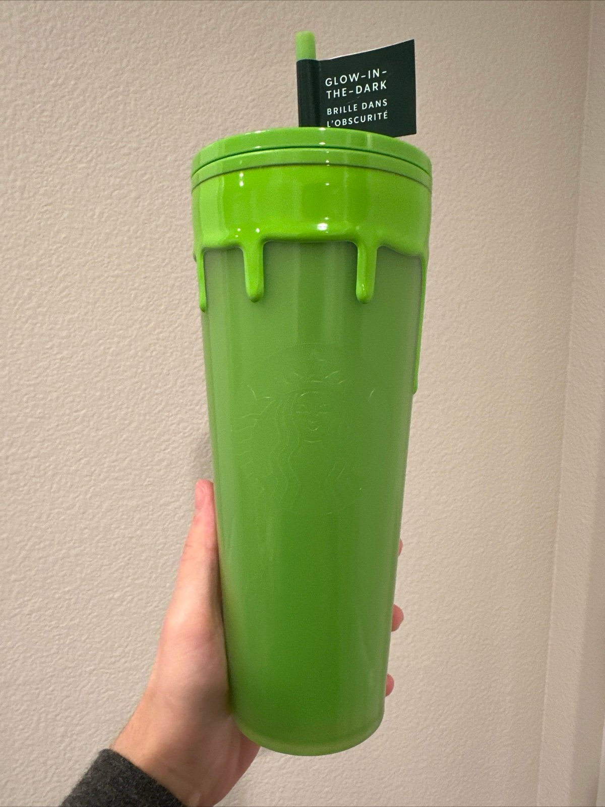 NWT USA Starbucks Halloween Green Slime Drip Glow In The Dark Tumbler— 24 oz