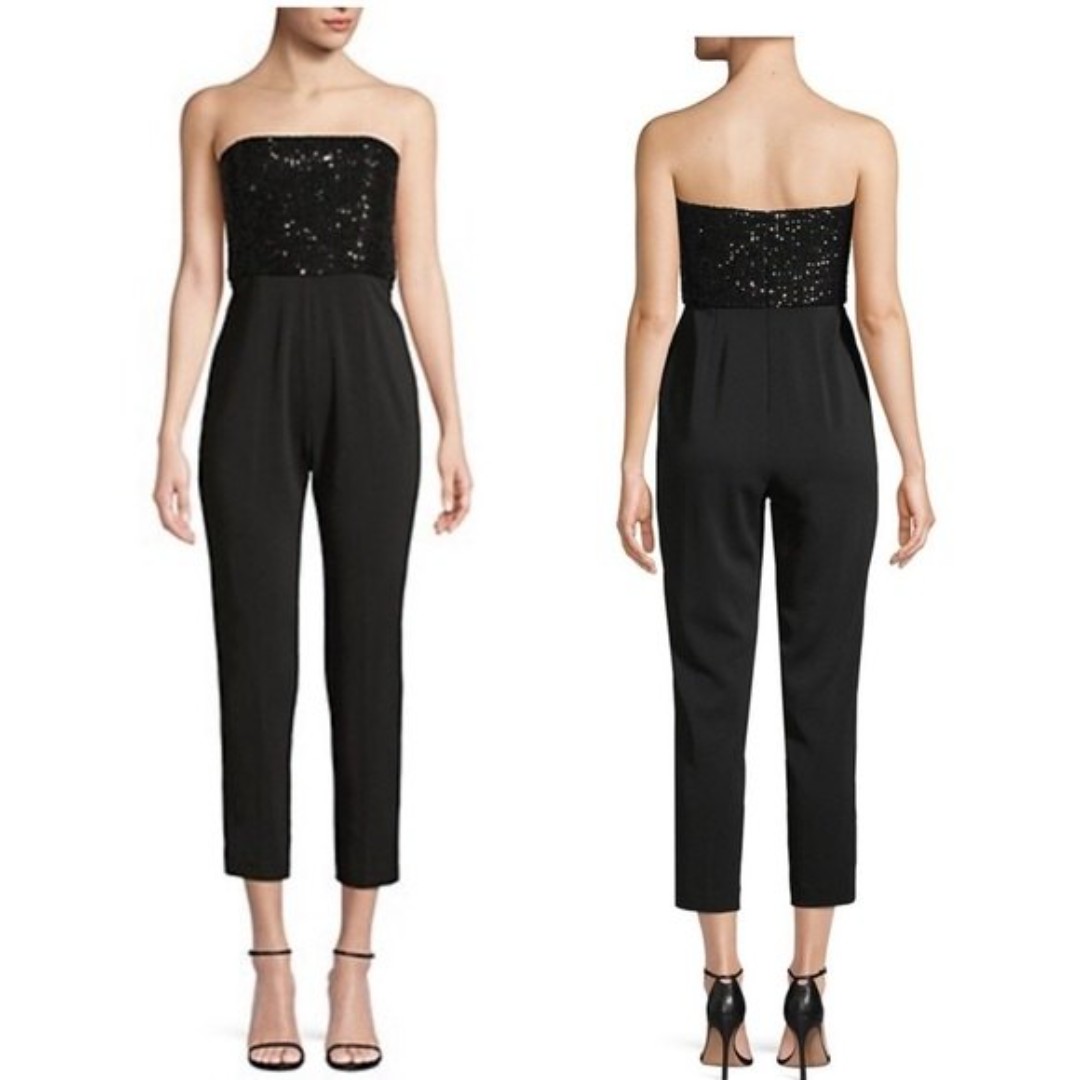 Jay Godfrey Egan Sequin Jumpsuit in Black 6 NWOT