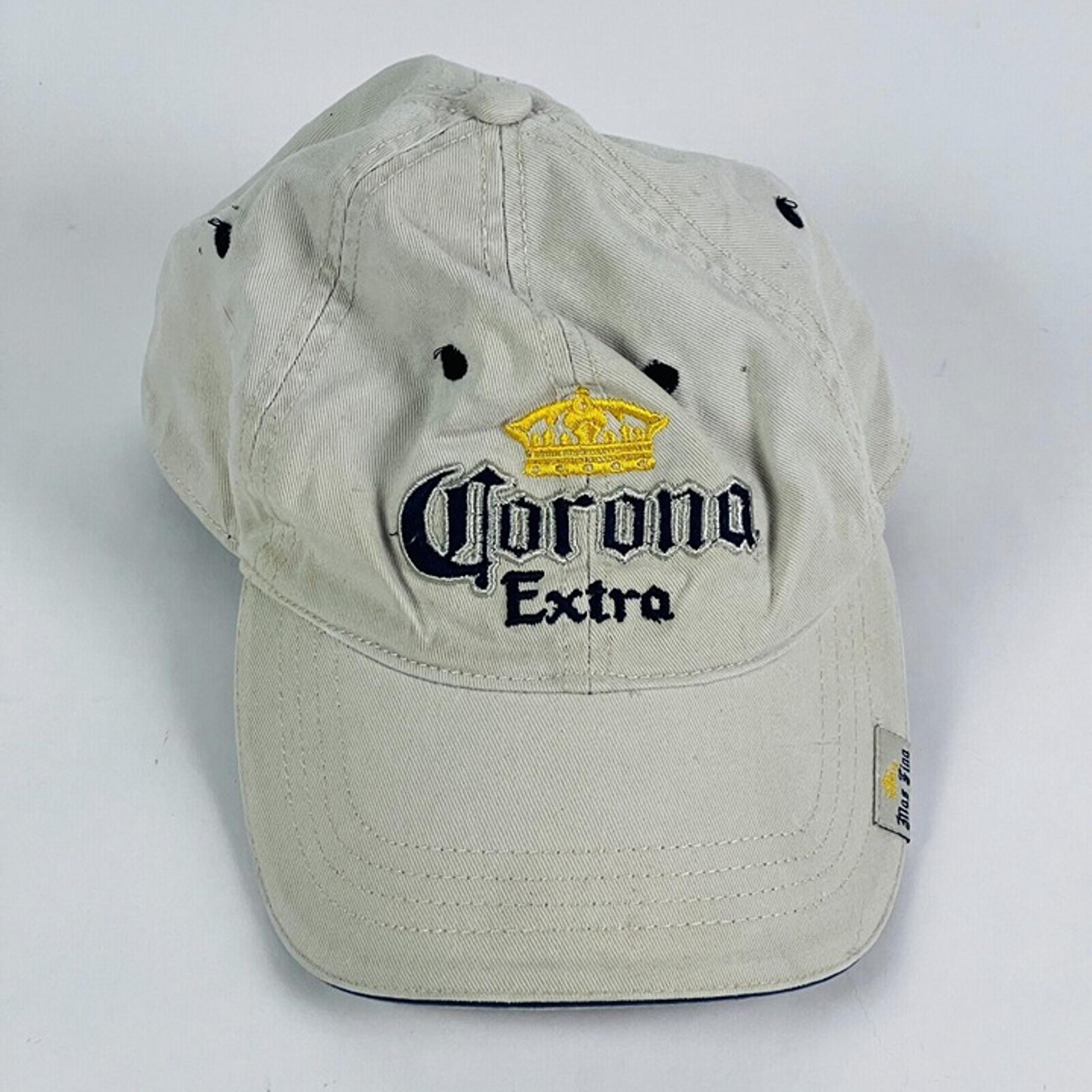 Vintage Corona Extra Beer Beige Embroidered Adjustable Cap