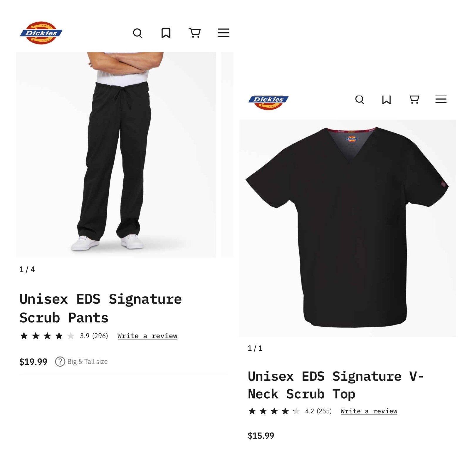 5 dickies scrub pairs
