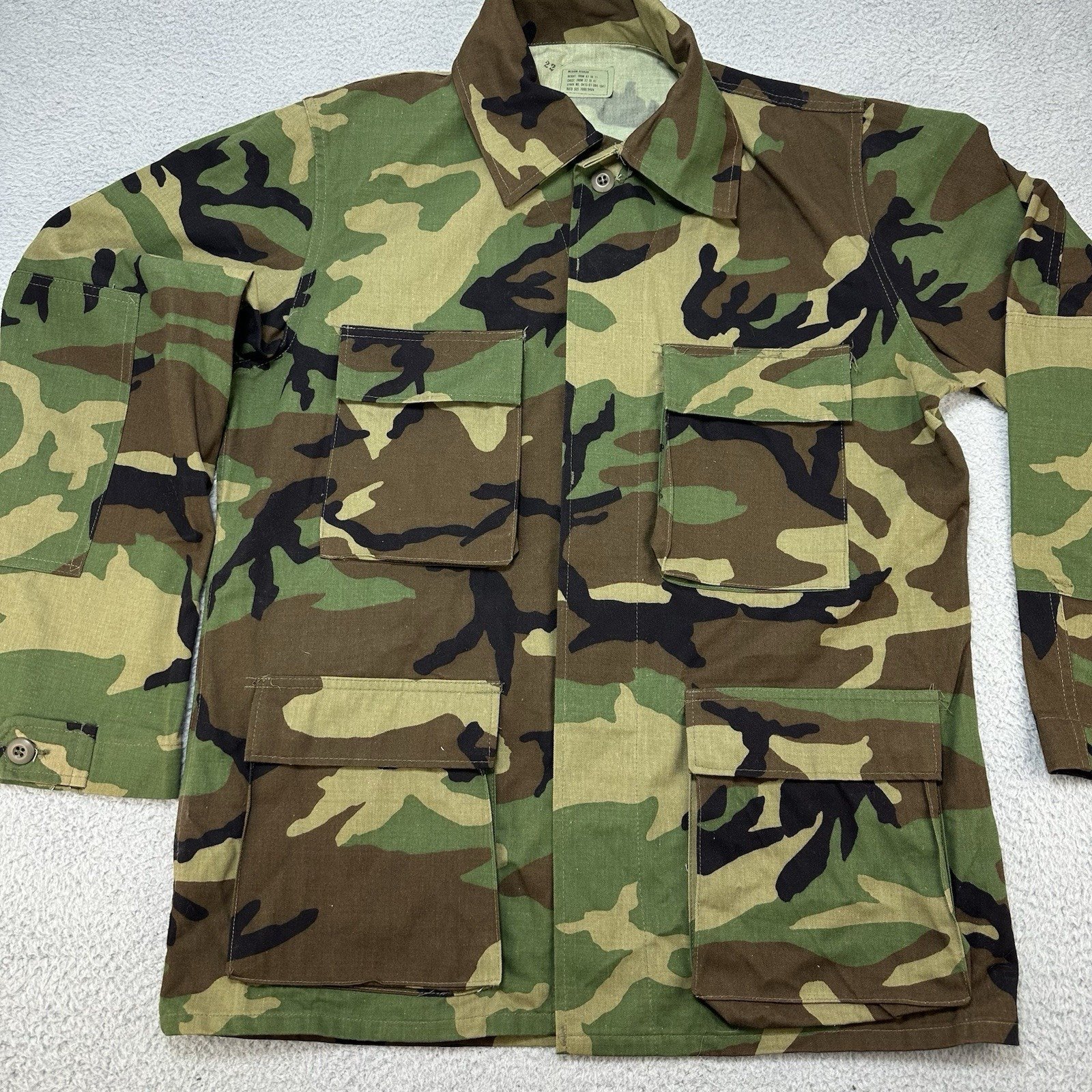 Gibraltar Military Coat Size Medium Regular Woodland Camouflage Pattern Combat