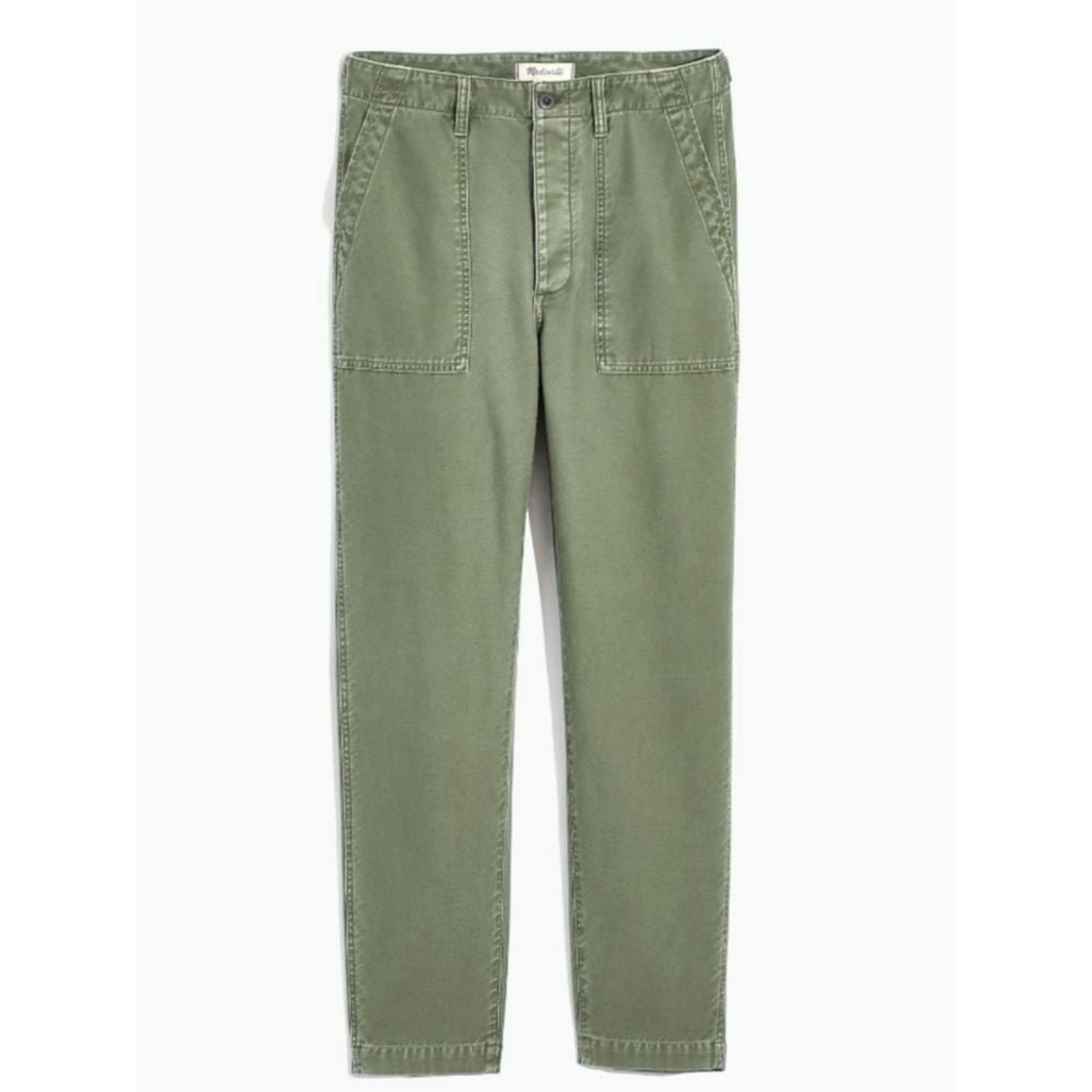 Madewell Griff High Waist Tapered Fatigue Green Cargo Pants Womens Size 32