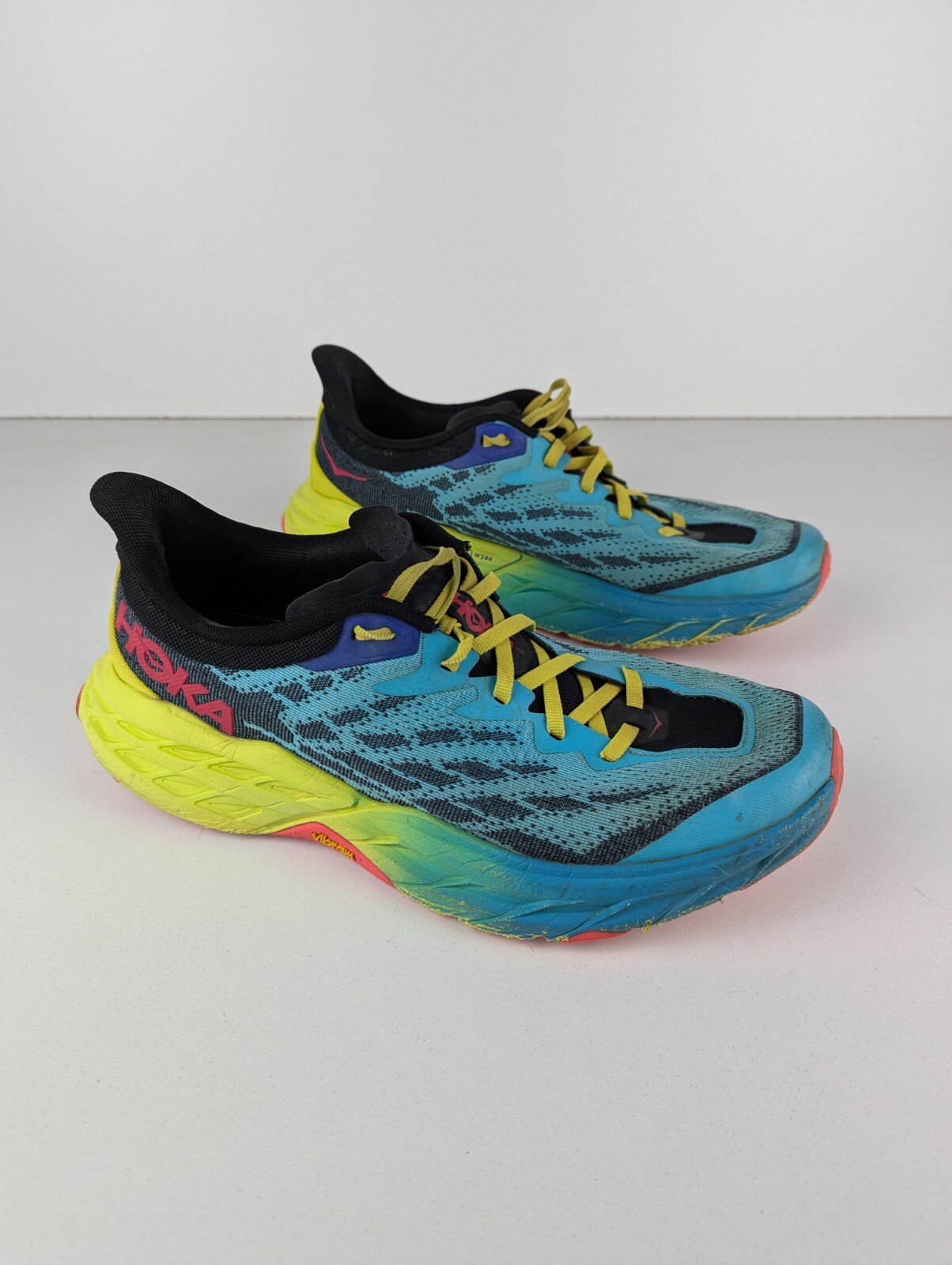 Hoka One One Speedgoat 5 Shoes Mens Size 11D Scuba Blue Black Running Vibram