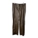 ZARA Blogger Favorite Brown Faux Leather High Rise Wide Leg Pants XL
