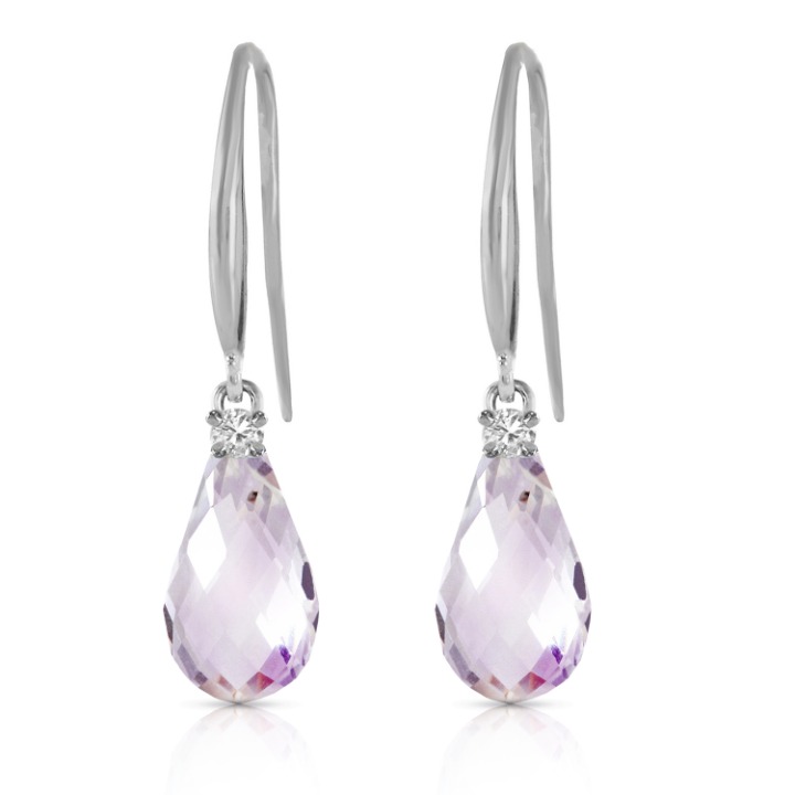 14K GOLD EARRINGS WITH DIAMONDS TOPAZ