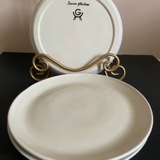 Lauren Ytterbom Handmade Ceramic Stoneware Salad Plates 9” Art Set of 4