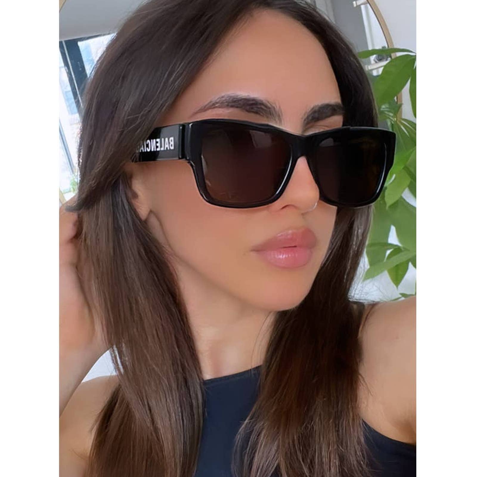 NEW Balenciaga BB0262SA Black Logo Sunglasses