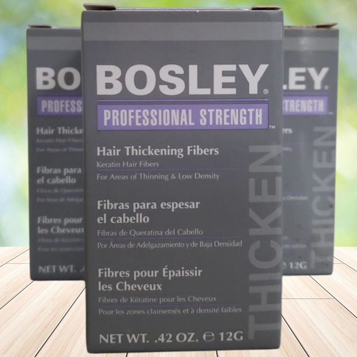 3 Bottles Professional Strength Hair Thickening Fibers Light Brown By Bosley