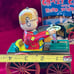Crazy Clown Drive a Car Tin Toy Wind Mechanism Yoneya Yone Made in JAPAN
