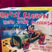 Crazy Clown Drive a Car Tin Toy Wind Mechanism Yoneya Yone Made in JAPAN