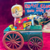 Crazy Clown Drive a Car Tin Toy Wind Mechanism Yoneya Yone Made in JAPAN