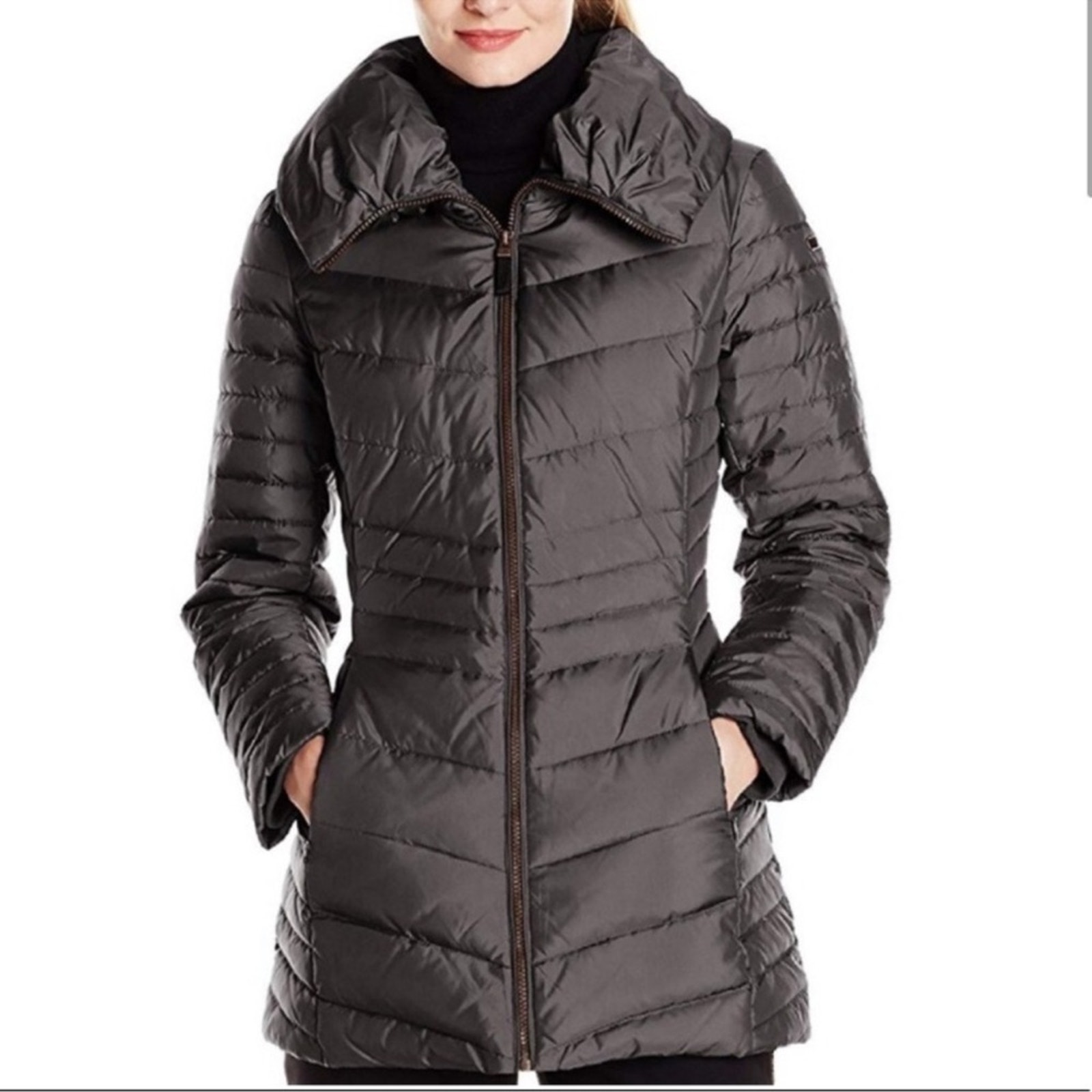 Marc New York by Andrew Marc Kirby Chevron Coat black size small