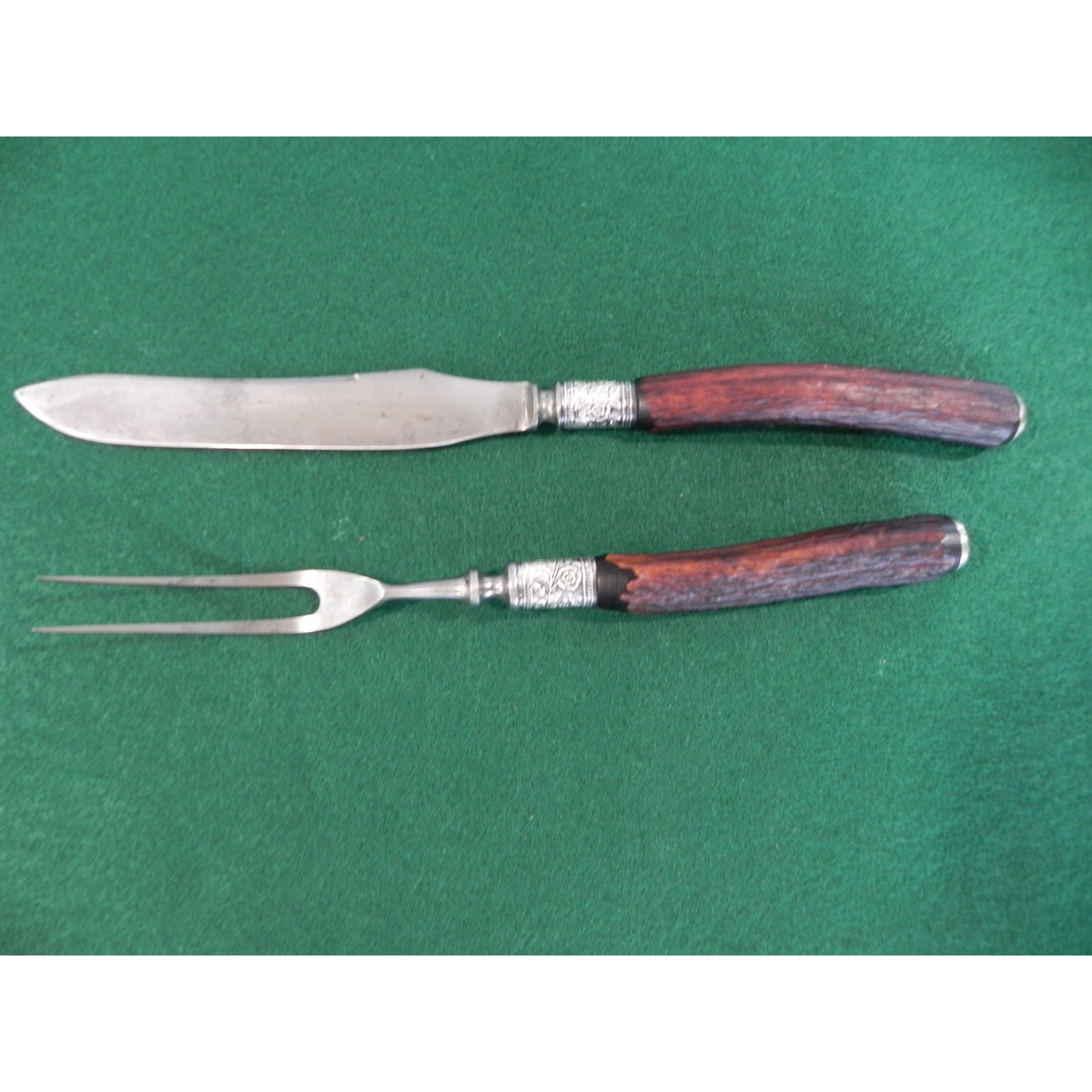 Vintage 2-Piece Landers Frary & Clark Sterling Silver Carving Knife Set