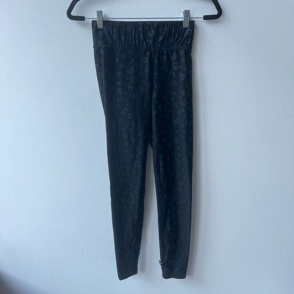 Terez Womens High Waisted Workout Foil Printed Legging Black Size Small