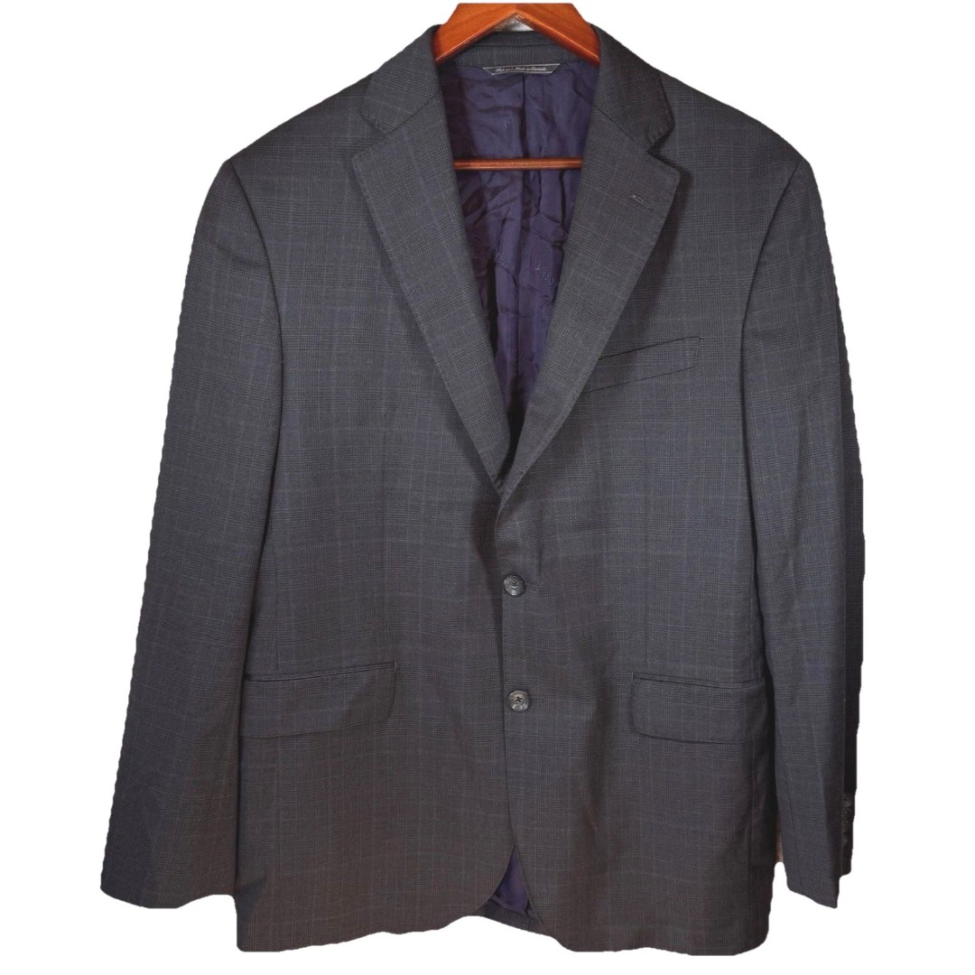 Jack Victor Blazer Sport Jacket Size 42R Superior 100's Wool Windowpane