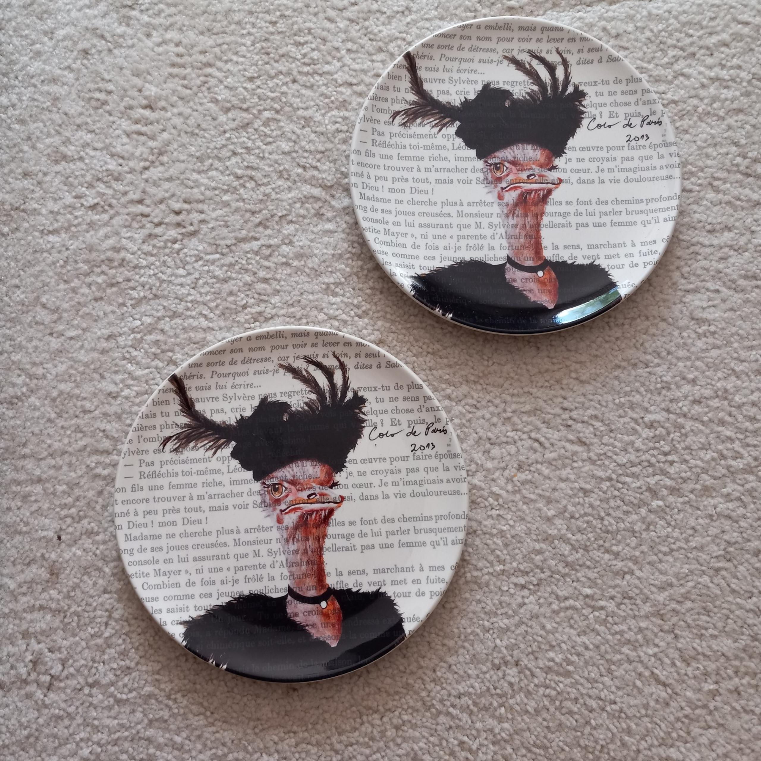 World Market Coco de Paris Ostrich Plate Set!