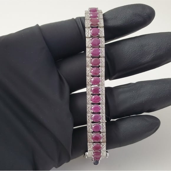 50 Cttw Sterling Silver 925 Ruby Tennis Bracelet