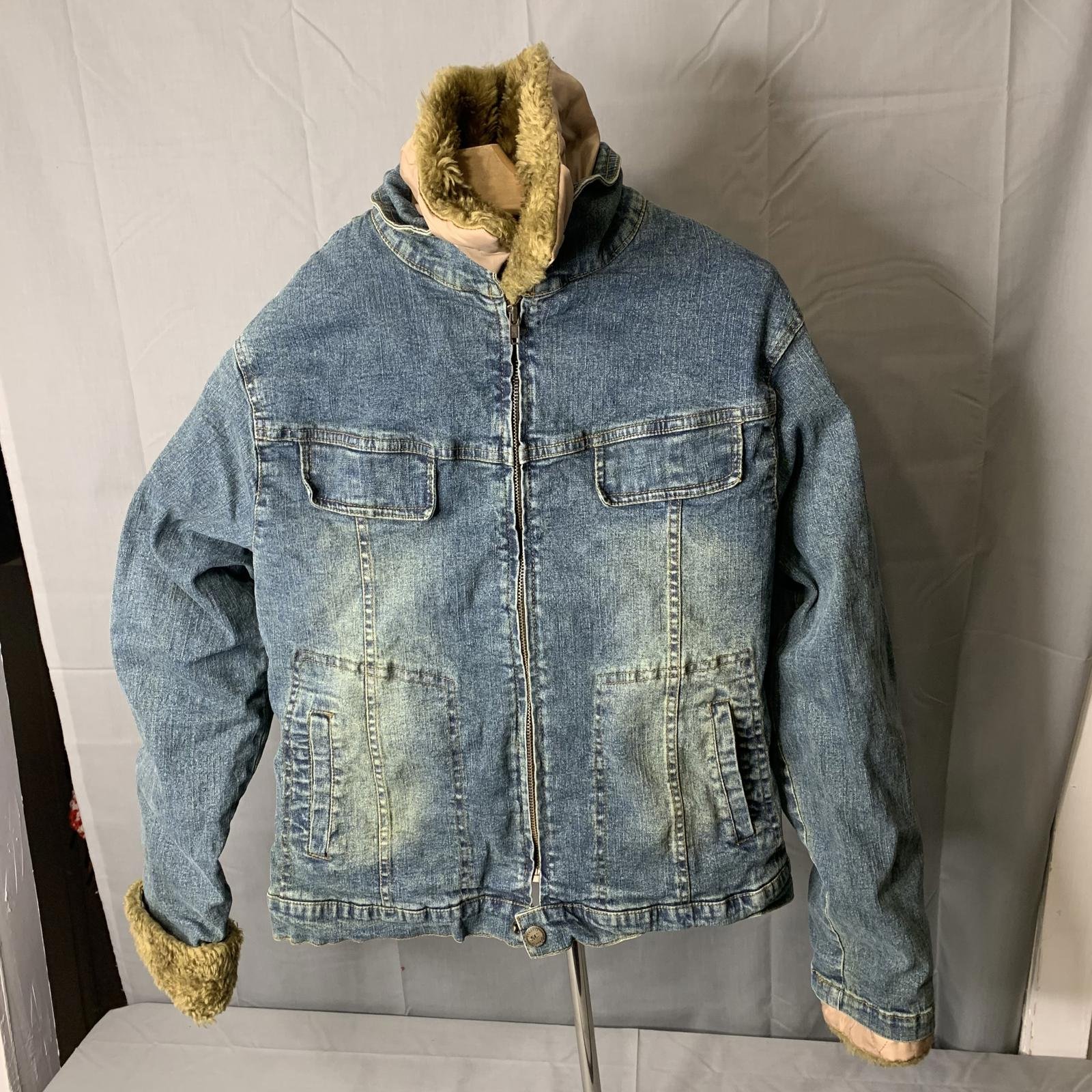 Vintage Denim Jacket with Fur Collar Scorpio USA 90's