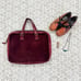 Vintage 50s-60s Lord + Taylor Maroon Italian Leather Flat Tote / Attache Case