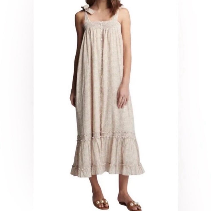NEW Sundays Delilah Dress Wildflower Print Tan White Orange Size XS NWT