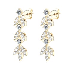 White Moissanite Dangle Earrings, VVS1 Moissanite Statement Earrings