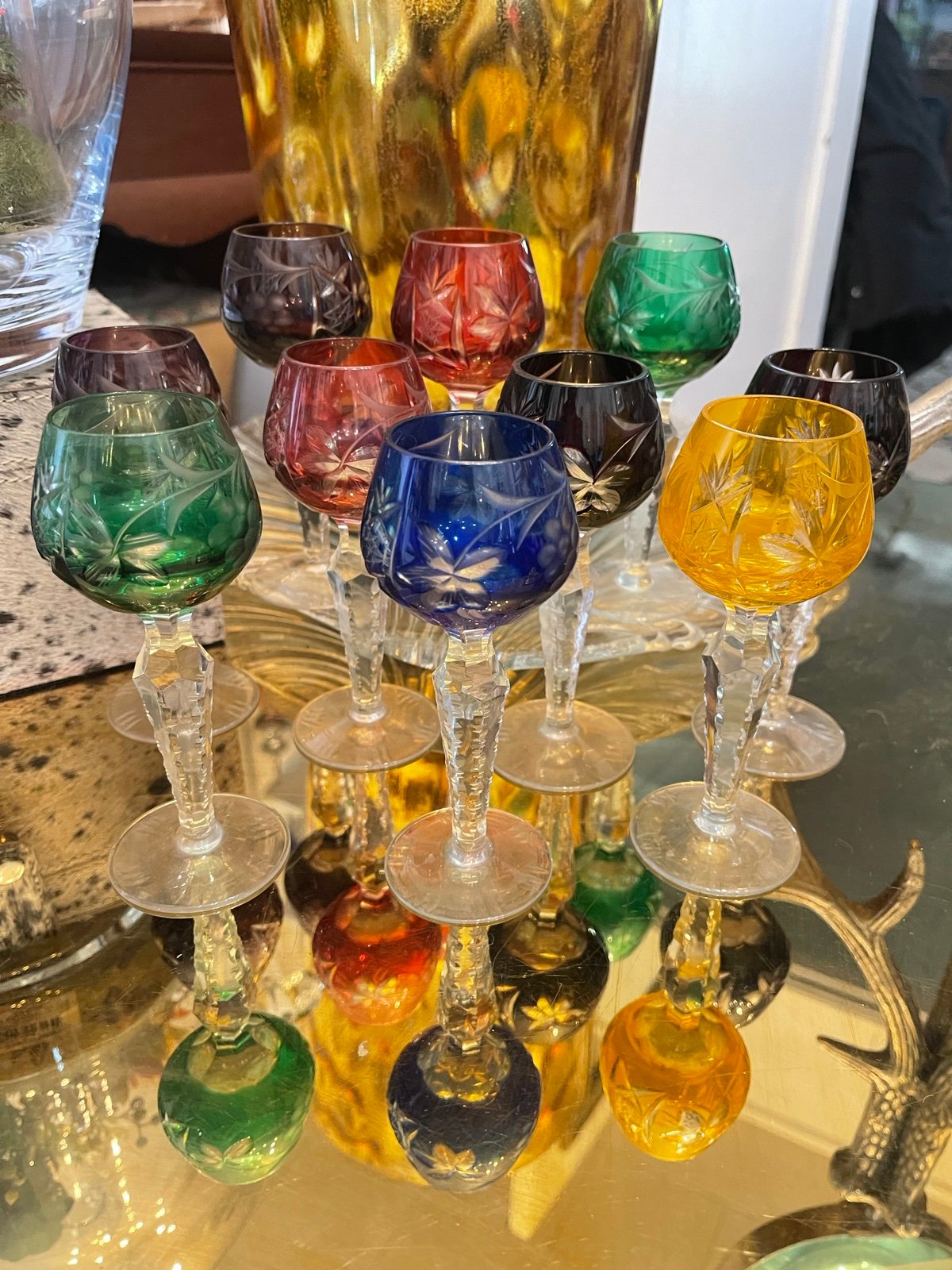 Set 10 Bohemian Czech Cut to clear Crystal