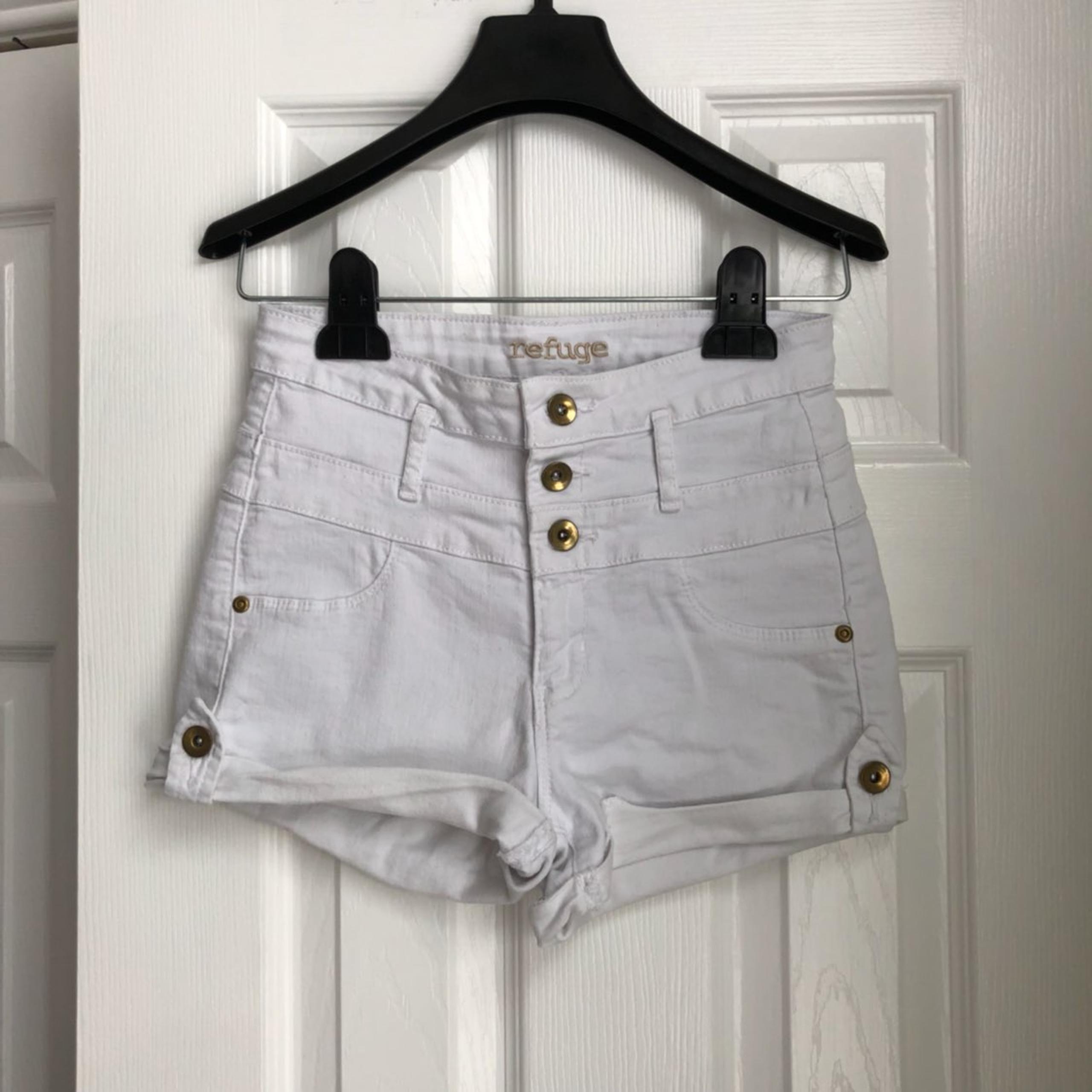 Refuge White Denim Shorts