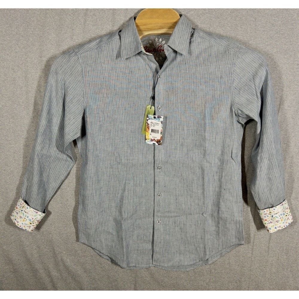NWT Robert Graham Button Up Shirt Mens Small MSRP 198 Flip Cuff