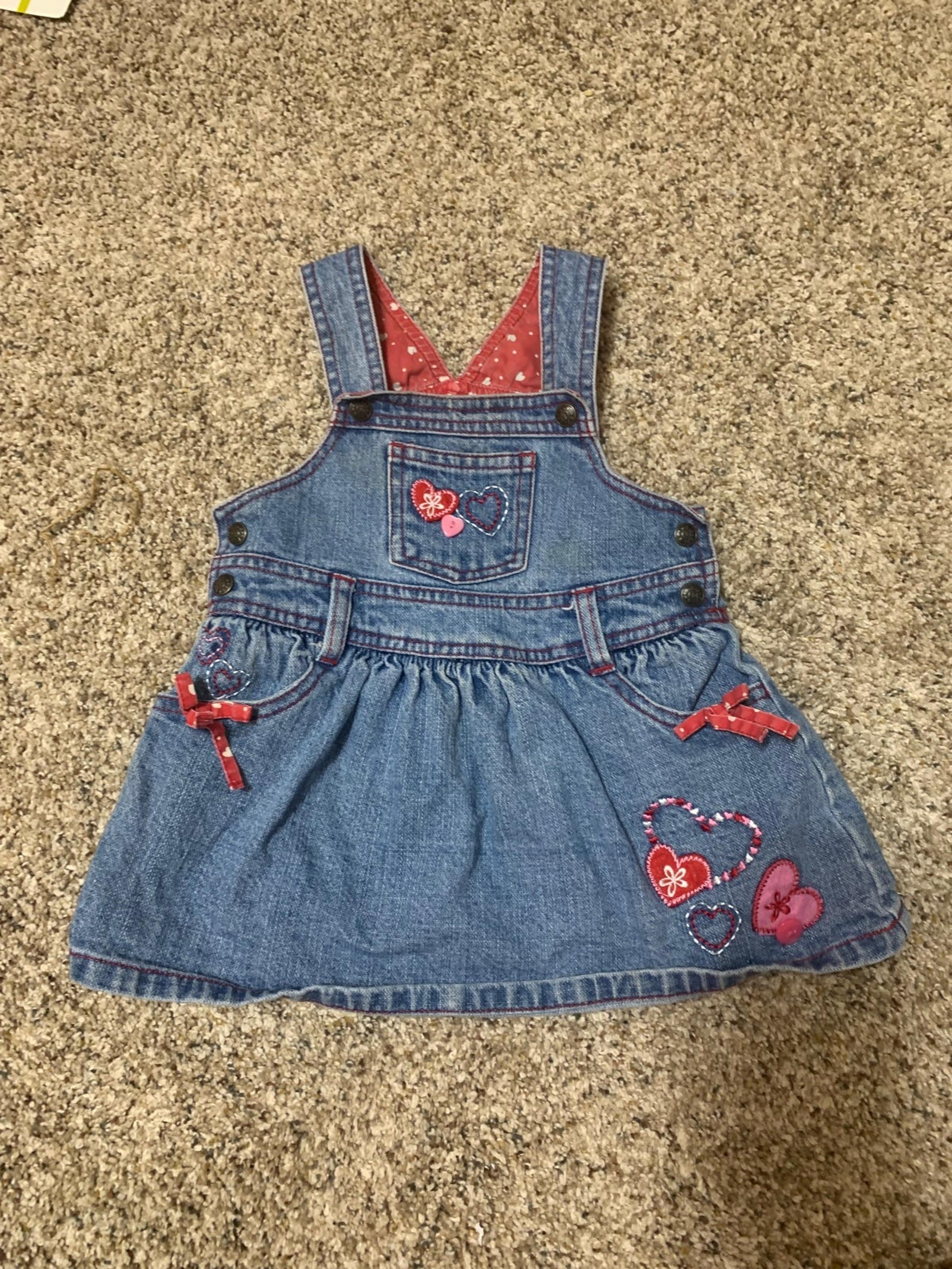 Girls Denim Overalls dress size 18 Months brand koala kids