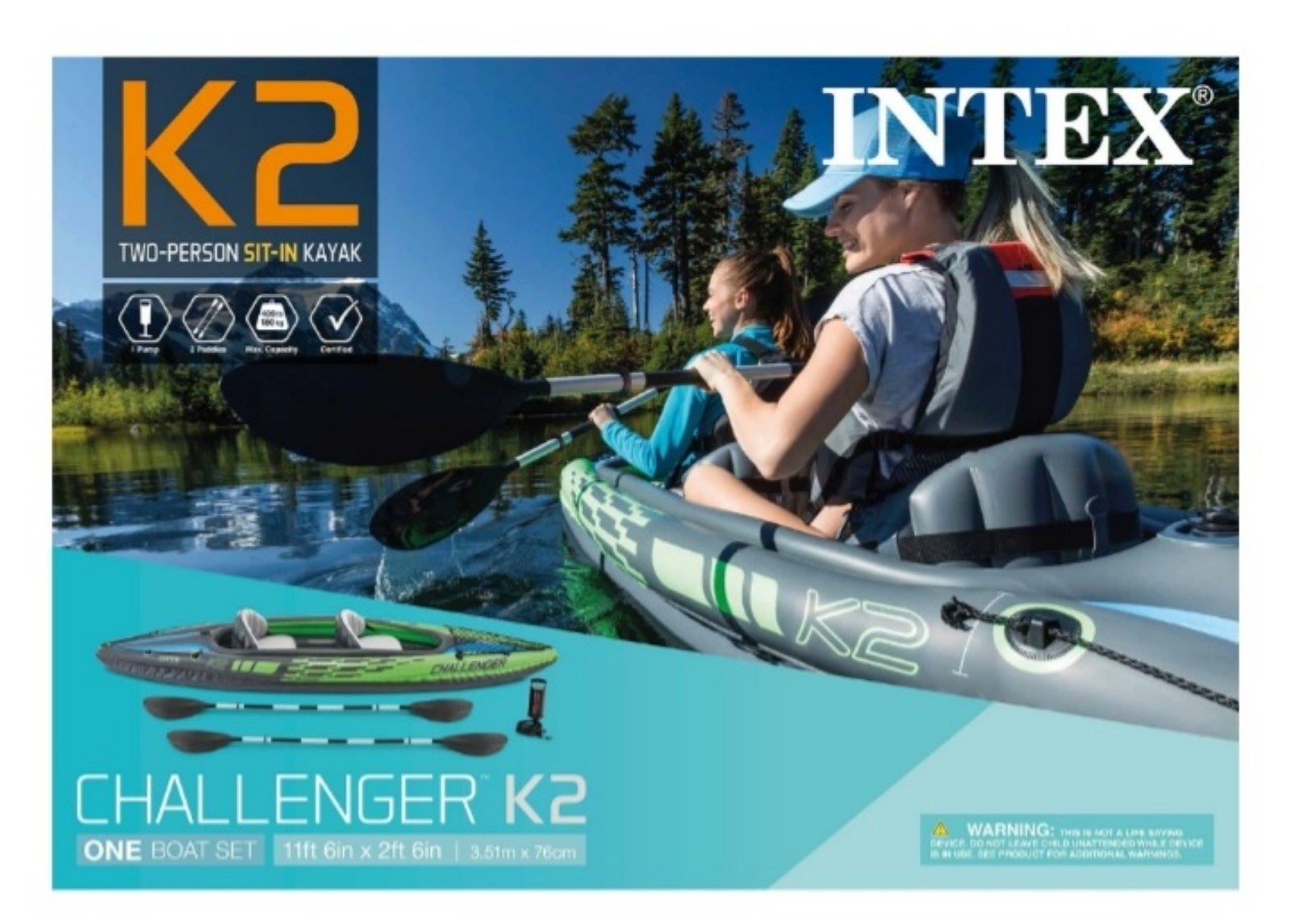 Intex Challenger K2 two person inflatable Kayak