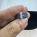 10k White Gold 1 ctw Blue Sapphire and .10 ctw Diamond Belt Style Ring - Size 6