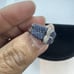 10k White Gold 1 ctw Blue Sapphire and .10 ctw Diamond Belt Style Ring - Size 6