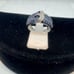 10k White Gold 1 ctw Blue Sapphire and .10 ctw Diamond Belt Style Ring - Size 6