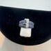 10k White Gold 1 ctw Blue Sapphire and .10 ctw Diamond Belt Style Ring - Size 6
