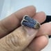 10k White Gold 1 ctw Blue Sapphire and .10 ctw Diamond Belt Style Ring - Size 6