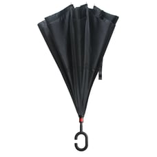 Windproof reverse umbrella, UV protection, with C-shaped handle