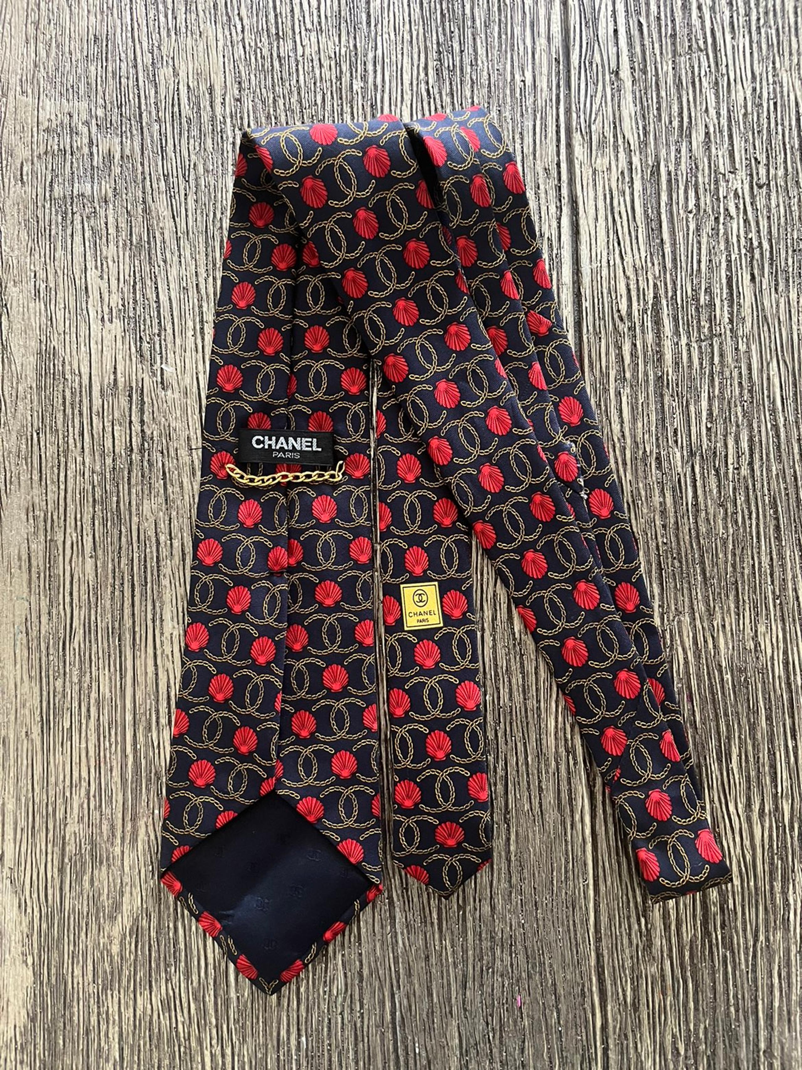 Chanel Silk Tie CC Chain Logo