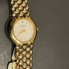 Wittnauer Marquee Gold Stainless Diamond Swiss Ladies Quartz Watch #11P03 Round