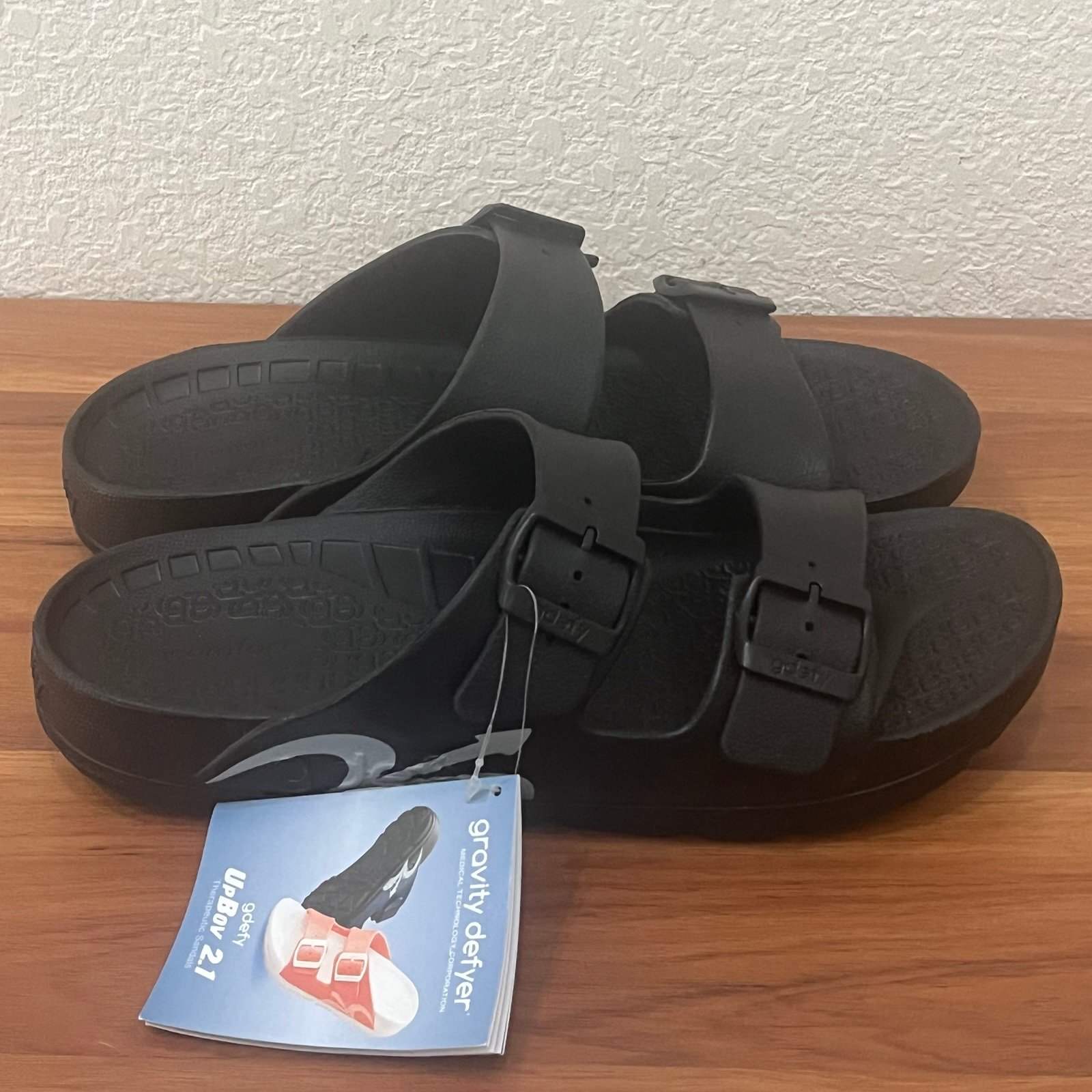 gdefy Gravity Defyer Black Upbov 2.1 Therapeutic Sandals Mens Sz 11