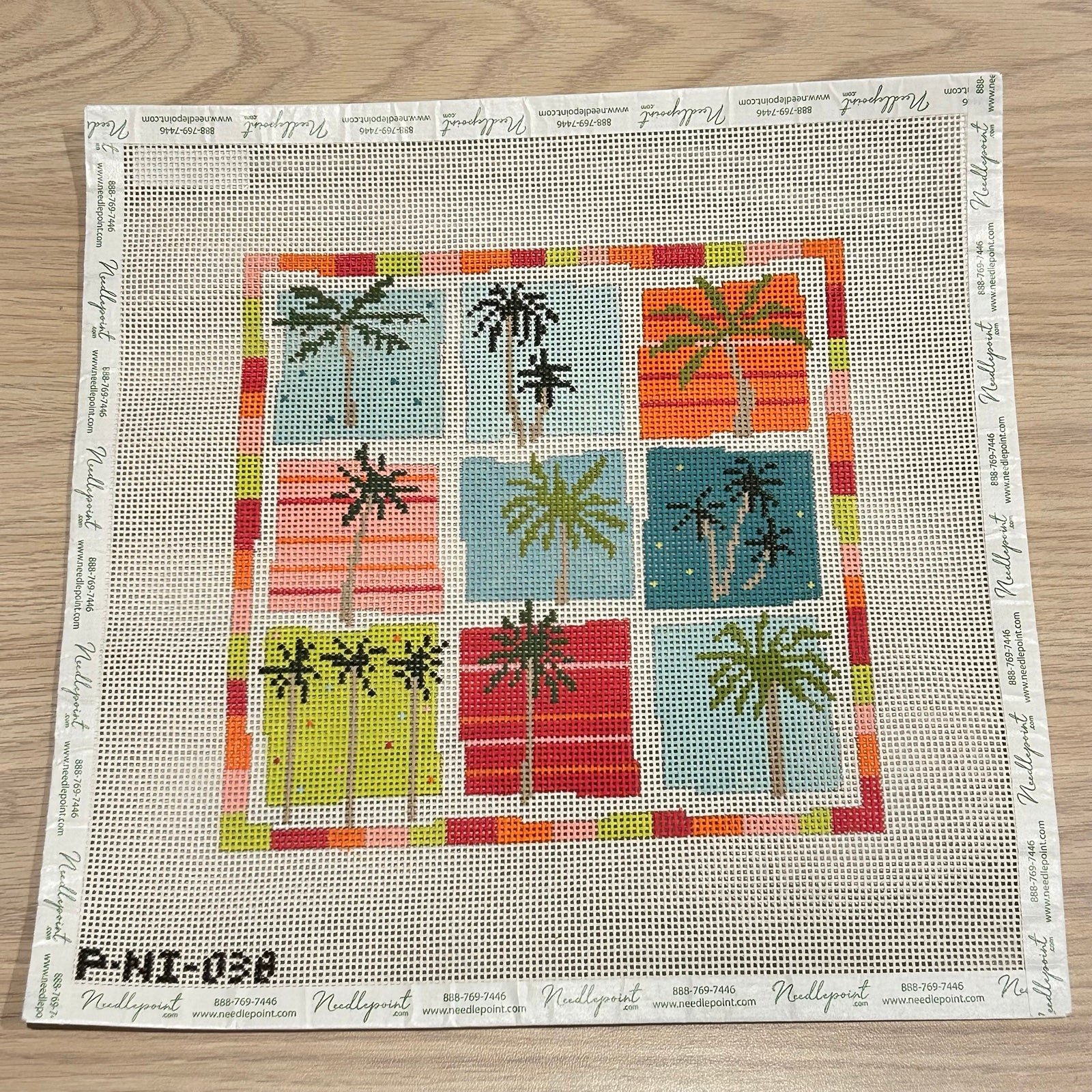 9 Palm Trees - Needlepoint Canvas