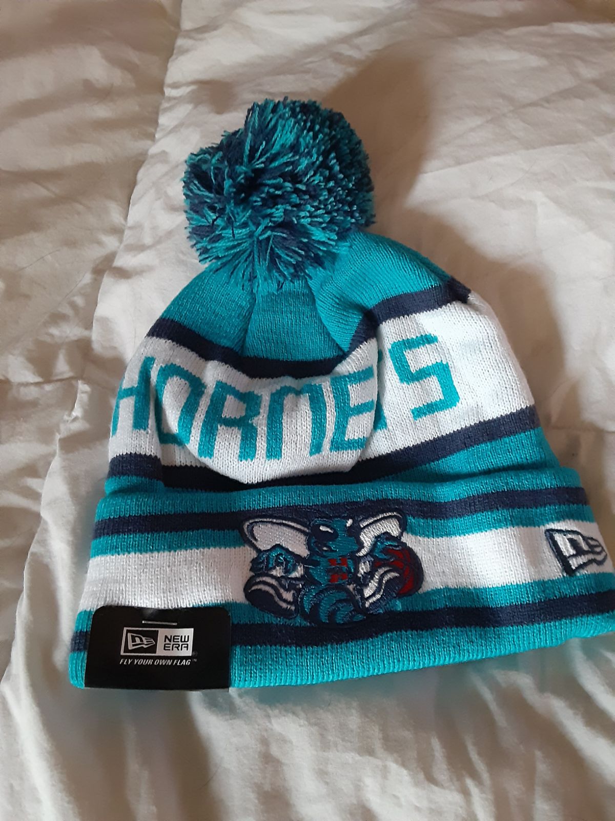 NWT CHARLOTTE HORNETS NEW ERA BEANIE/TOBOGGAN TEAL PURPLE BRAND NEW