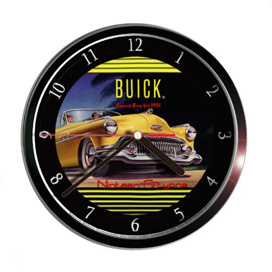 1951 BUICK YELLOW CONVERTIBLE G014 WALL CLOCK