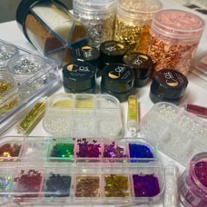 Full Nail Decorations 3D Charms Set +Stickers Collection + Spider Gel + Gold Fo