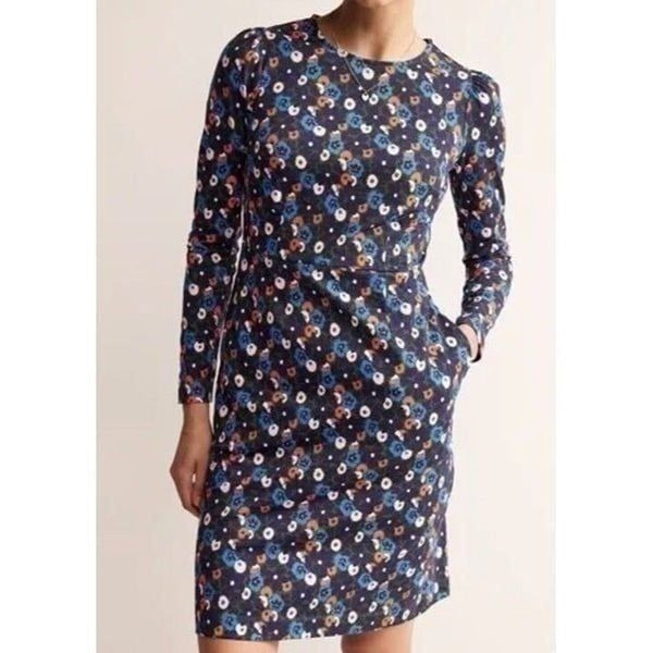 Boden Penelope Jersey Dress Size 4 Regular Winter Moss Bloomsbury Pop